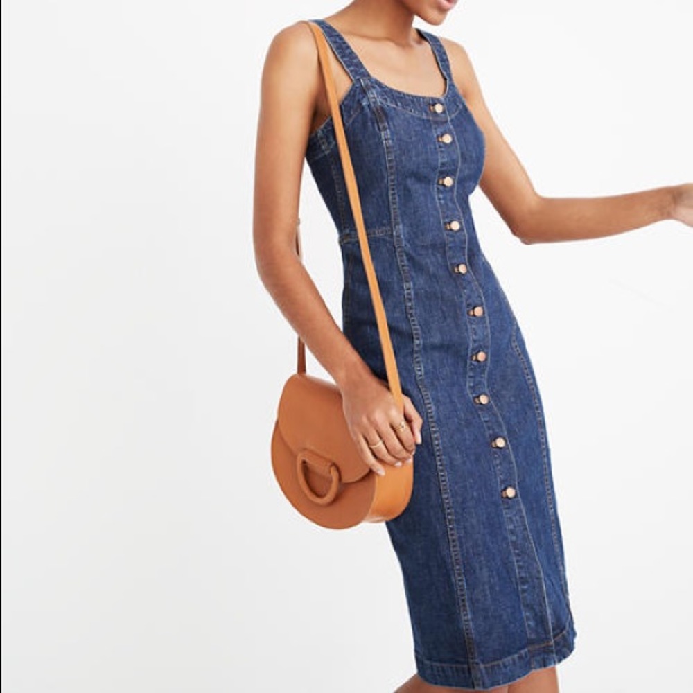 Madewell button-up denim dress tank